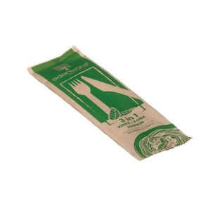 Go-Pak 3-in-1 Wooden Cutlery Meal Set (Pack of 500) G02011