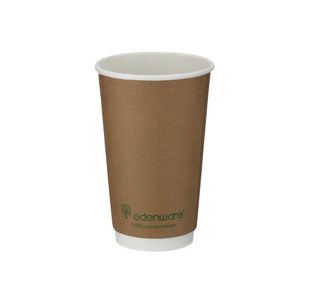 Go-Pak Double Wall Coffee Cup 16oz PLA Lined 20x25 Kraft (Pack of 500) B04014EU
