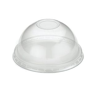 Go-Pak Domed Lid with Hole Recyclable PET 9oz/80mm Clear (Pack of 1000) R11012