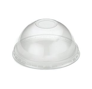 Go-Pak Domed Lid with Hole Recyclable PET 12 to 22oz/90mm (Pack of 1000) R11013