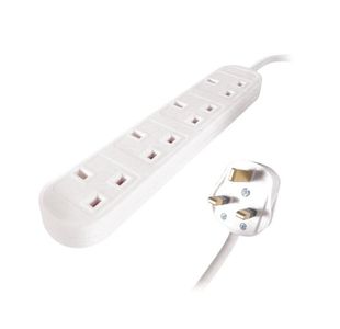 Connekt Gear UK 4-Way Mains Power Extension Block 2m 27-4020