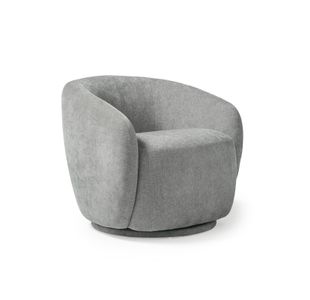 Grace single swivel club chair in warm grey
