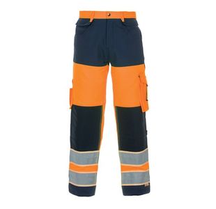 Hydrowear Idstein High Visibility GID Two Tone Trousers Orange/Navy Blue 38 HYD131030ORN38