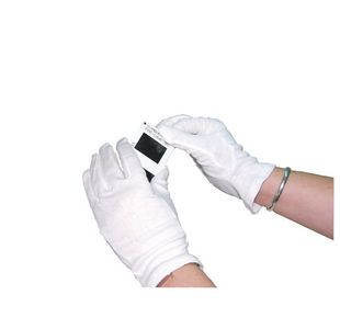 White Knitted Cotton Medium Gloves (Pack of 10) BTJ146