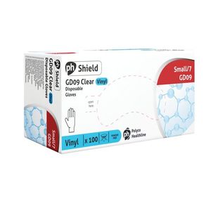 Shield Vinyl Powder-Free Gloves Small Clear (Pack of 100) GD09 - S