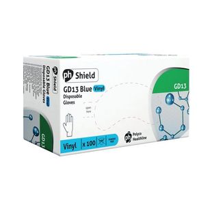 Shield Powder-Free Vinyl Gloves Extra Large Blue (Pack of 100) GD13-XL