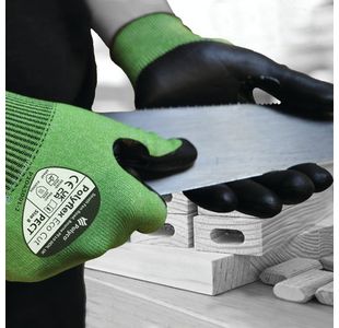 Eco Cut Nitrile Palm Coated Hydrophobic Treated 1 Pair Gloves Size 9 Green/Black (Pack of 10) PECT 9