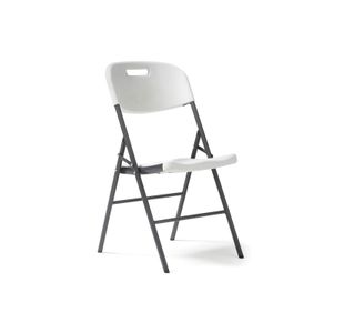 Hebe steel folding chair with blow moulded seat and back - 4 Units per box - White