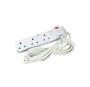 CED 4-Way 13 Amp 2m Extension Lead White with Neon Light CEDTS4213M