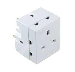CED 3-Way Adaptor Fused 13 Amp White WAP3W