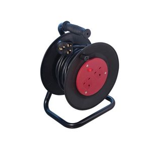 CED Heavy Duty 2-Way 10 Amp Extension Reel 25m Black WCR252