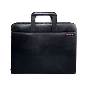 Monolith Drop Handle Leather Look Ring Binder Black 2791