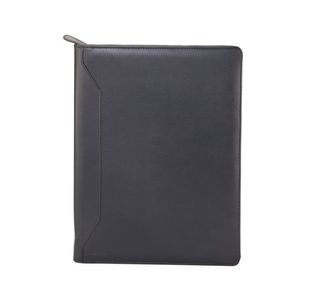 Monolith Leather Look Conference Folder with A4 Pad and Calculator Black 2914