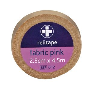 Reliance Medical Relitape Fabric Elastic Strapping Tape Pink 2.5cmx4.5m (Pack of 12) 612
