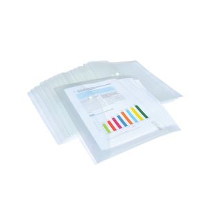 Rapesco Eco Recycled Popper Wallet A4+ Clear (Pack of 20) 1496