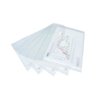 Rapesco Eco Recycled Popper Wallet A5 Clear (Pack of 5) 1588