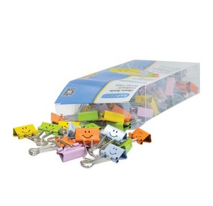 Rapesco Smiles Foldback Clip 19mm Assorted (Pack of 80) 1428