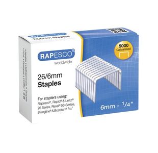 Rapesco 26/6mm Staples Galvanised Chisel Point (5000 Pack) S11662Z3