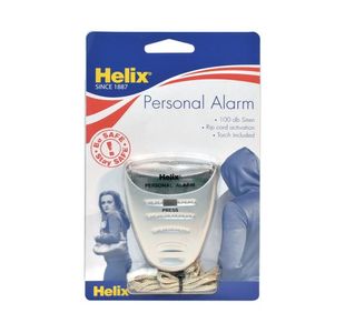 Helix Personal Attack Alarm With Torch Silver PS2070