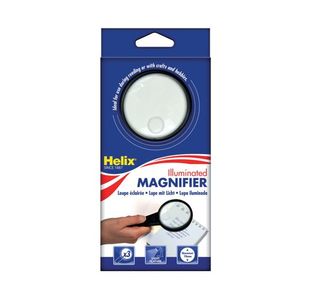 Helix Illuminated Magnifying Glass Hand Held 75mm Black MN1025