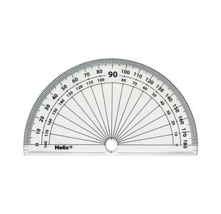 Helix 10cm 180 Degree Protractor Clear (Pack of 50) H02040