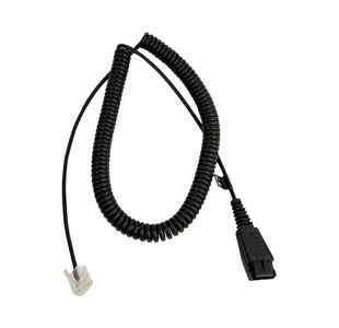 Jabra Quick Disconnect (QD) to Modular RJ Balance Coiled Bottom Cord 2m 8800-01-89