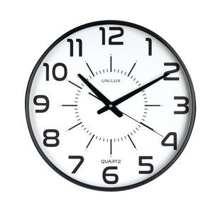 Unilux Maxi Pop Battery Clock Black 400094487