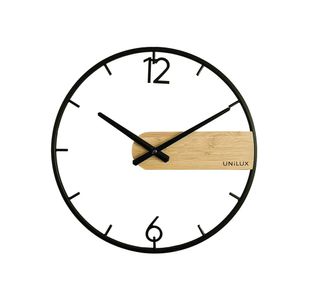 Unilux Circle Wall Clock Black/Bamboo 400189467