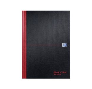 Oxford Black N Red Hardback Casebound Recycled Notebook 192 Pages A4 (Pack of 2) 400194939