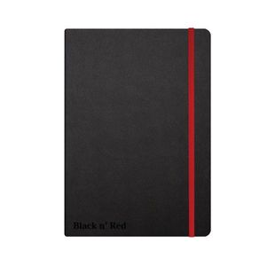 Black n' Red Casebound Hardback Notebook Ruled A5 Black 400033673