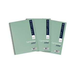 Cambridge Ruled Margin Wirebound Jotter Notebook 200 Pages A4 (Pack of 3) 400039062