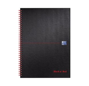 Black n' Red Wirebound Ruled Hardback Notebook 140 Pages A4 (Pack of 5) 100080173