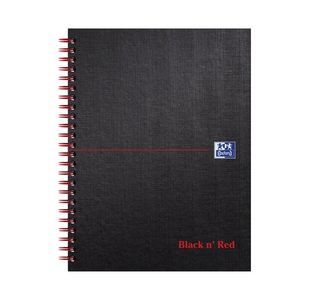 Black n' Red Wirebound Ruled Margin Hardback Notebook 140 Pages A5+ (Pack of 5) 100080192