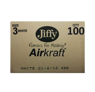 AirKraft Size 3 Bubble Lined Mailer White (Pack of 100) MAKC88006