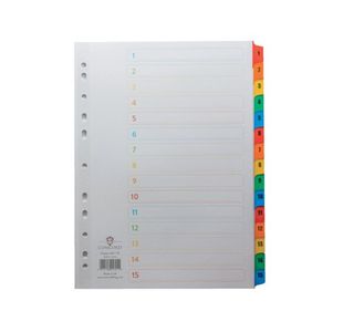 Concord Index 1-15 A4 White with Multicoloured Mylar Tabs 01601/CS16