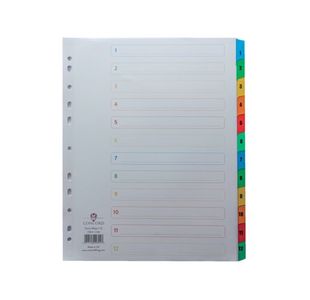 Concord Index 1-12 A4 Extra Wide Multicoloured Mylar Tabs 09801/CS98