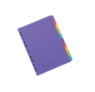 Concord Divider 10-Part A4 270gsm Bright Assorted 52699/526
