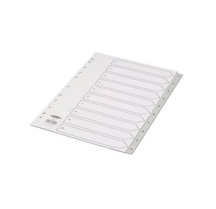 Concord 10-Part 1-10 Index Polypropylene A4 Grey 62405