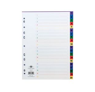 Concord 1-20 Index Polypropylene Multicoloured A4 66599