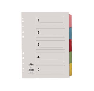 Concord Divider 5-Part A4 Multicoloured Tabs with Contents 71198/PJ11