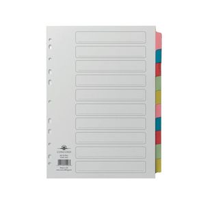 Concord Divider 10-Part A4 Multicoloured Tabs with Contents 72098/PJ20
