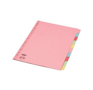 Concord Reinforced Divider 10-Part A4 160gsm Pastel Colours 77199