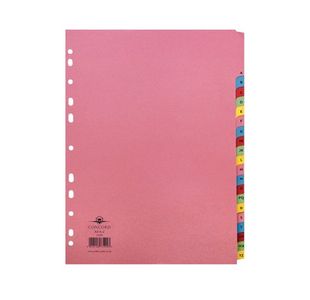 Concord 20-Part A-Z Reinforced Subject Divider A4 Assorted 77299