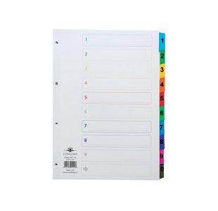 Concord Index 1-10 A4 White with Multi-Colour Tabs 00401/CS4