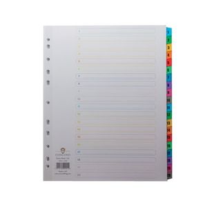 Concord Index 1-20 A4 Extra Wide Multicoloured Mylar Tabs 09901/CS99