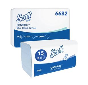 Scott Control Interfold V Fold Paper Hand Towels 1 Ply 240 Sheets Blue (Pack of 15) 6682