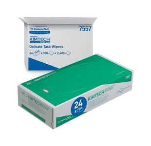 Kimtech Science Delicate Task Wipes 100 Sheets 2-Ply White (Pack of 24) 7557
