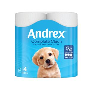 Andrex Complete Clean Toilet Tissue Standard 4x6 Rolls White (Pack of 24) 4480125