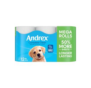 Andrex Complete Clean Mega Toilet Roll 2-Ply 290 Sheets Per Roll (Pack of 12) 4982014