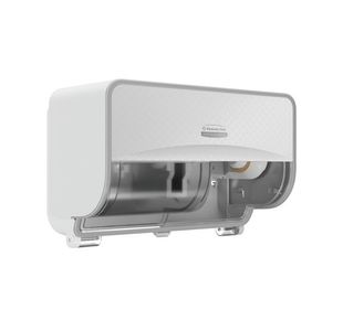 Kimberly Clark ICON Standard 2-Roll Toilet Paper Dispenser Horizontal White and Faceplate White Mosa